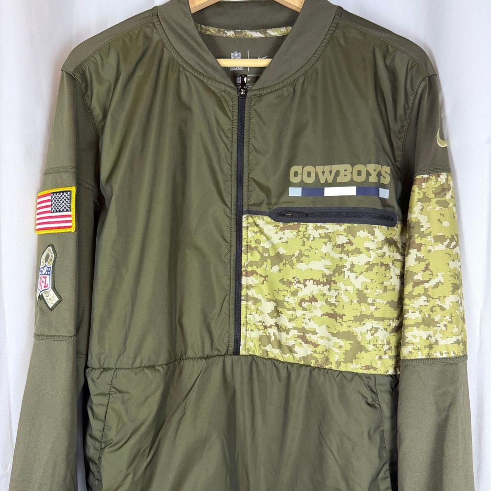 Nike Dallas Cowboys Salute to Service Shield Jacket Mens Medium Olive Green Camo